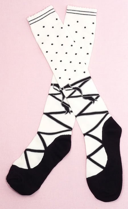 Secret Shop Ballerina Lace-Up Lolita Socks